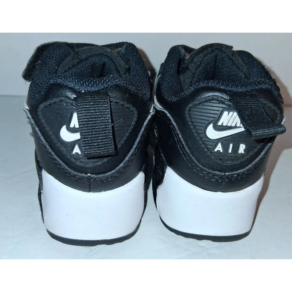 Nike Air Max CD6868-010 Black Leather Lace Up Shoes Boys US 9C